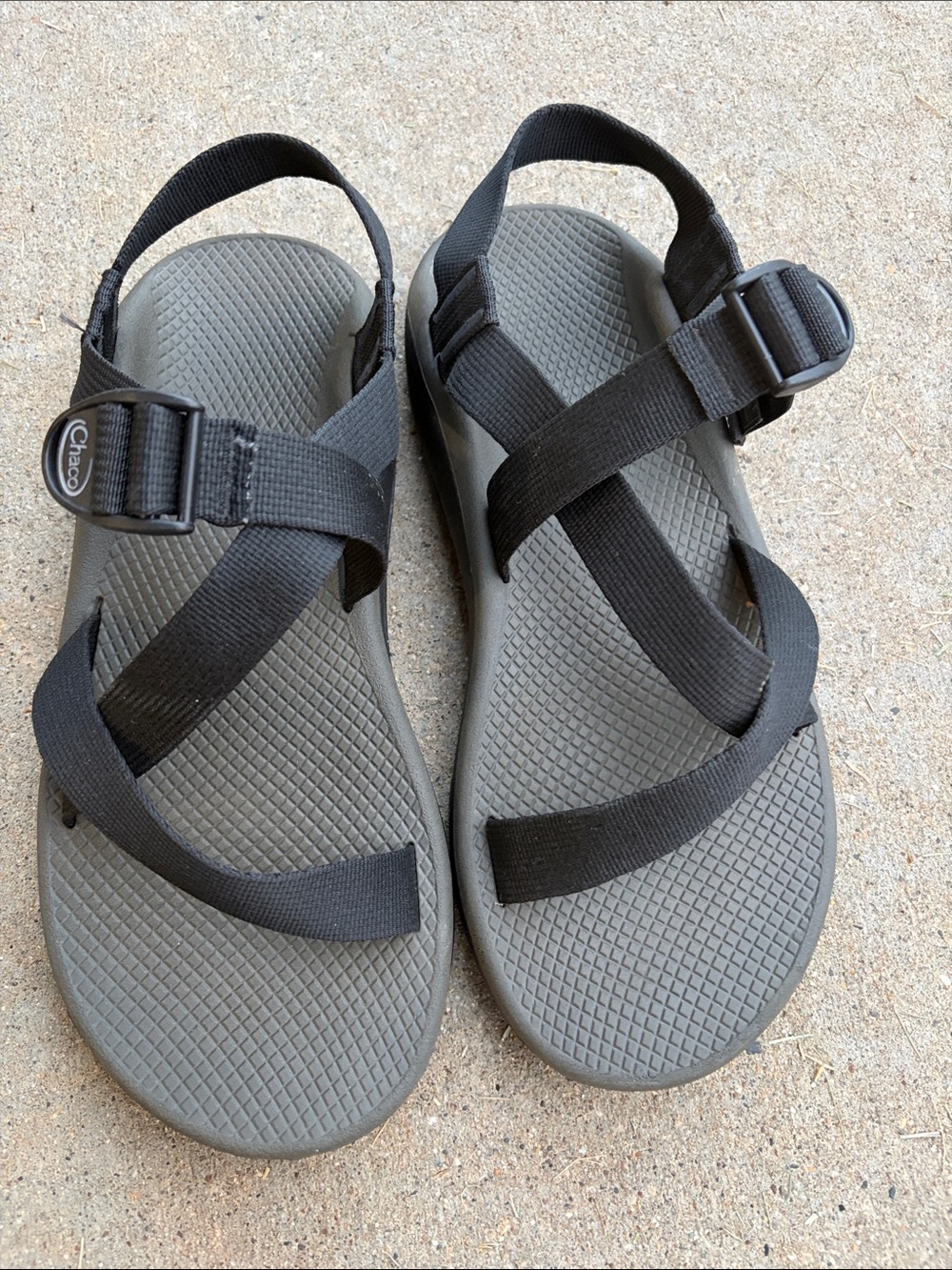 Chaco Black and Gray Outdoor Webbing Sandals